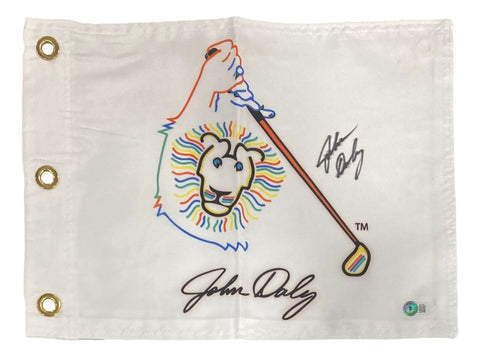 John Daly Right Signed John Daly Logo Golf Flag BAS