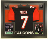 Michael Vick Signed Atlanta Falcons 35"x43" Framed Jersey (Beckett) 4xPro Bowler