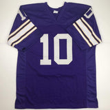 Autographed/Signed Fran Tarkenton HOF 86 Minnesota Purple Jersey JSA COA
