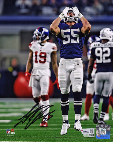 Leighton Vander Esch Signed Cowboys Navy Wolf Call 8x10 Photo - (FANATICS COA)