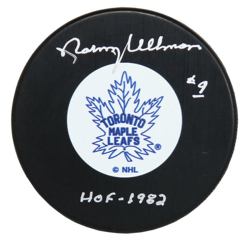 Norm Ullman Signed Toronto Maple Leafs Logo Hockey Puck w/HOF 1982 - SCHWARTZ