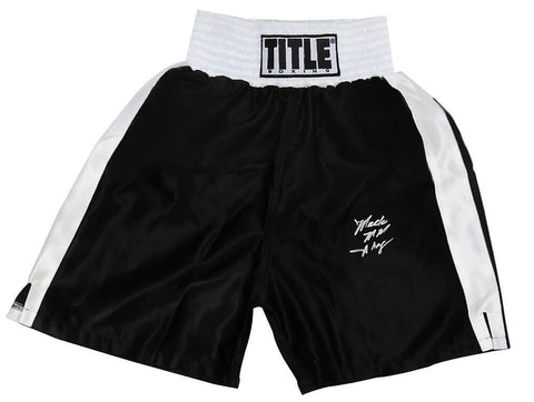 Marlon Starling Signed Title Black With White Trim Boxing Trunks (SCHWARTZ COA)