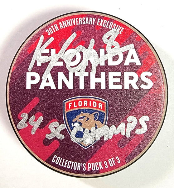 Kyle Okposo Signed Florida Panthers Hockey Puck W/24 SC Champs Beckett Witnessed