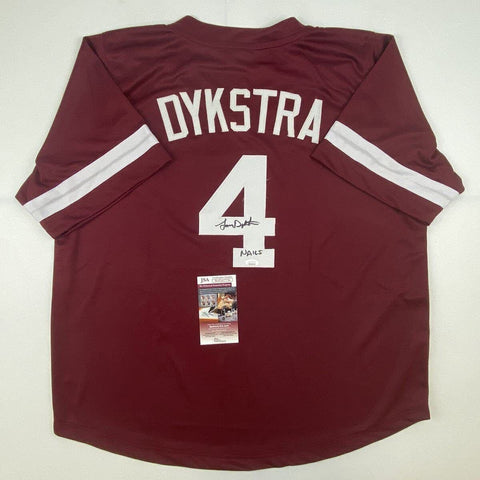 Autographed/Signed Lenny Dykstra Nails Philadelphia Maroon Baseball Jersey JSA C
