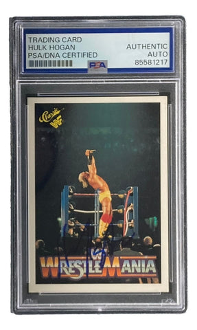 Hulk Hogan Signed 1990 Classic WWF Wrestlemania #26 Trading Card PSA