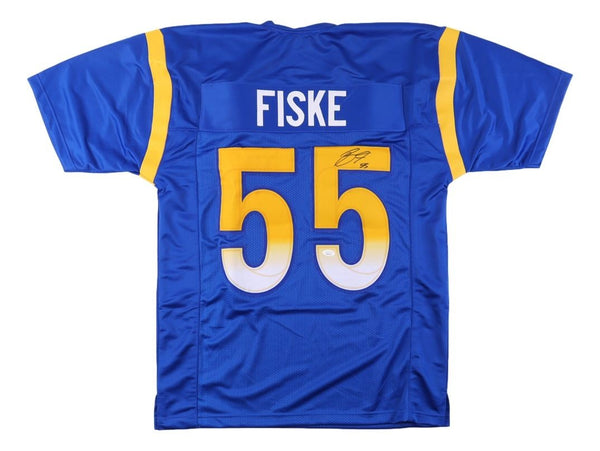 Braden Fiske Los Angeles Signed Blue Football Jersey JSA ITP