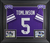 TCU LaDanian Tomlinson Authentic Signed Purple Pro Style Framed Jersey BAS