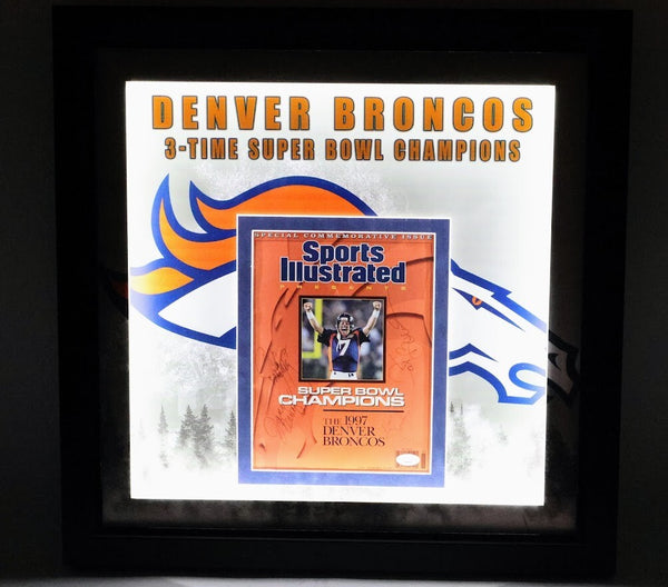 Denver Broncos SI Autographed Magazine (John and Janet Elway, Bowlen, Shanahan)
