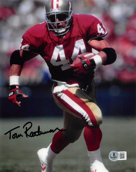 49ers Tom Rathman Authentic Signed 8x10 Vertical Photo Autographed BAS 1