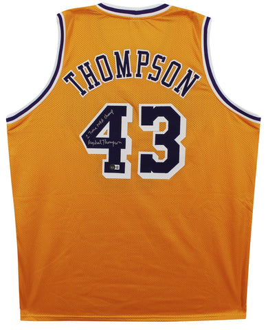 Mychal Thompson "2x NBA Champ" Authentic Signed Yellow Pro Style Jersey BAS Wit