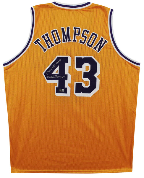Mychal Thompson "2x NBA Champ" Authentic Signed Yellow Pro Style Jersey BAS Wit