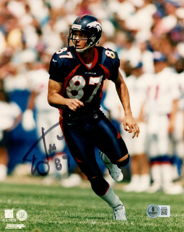 Ed McCaffrey Autographed/Signed Denver Broncos 8x10 Photo Beckett 57785