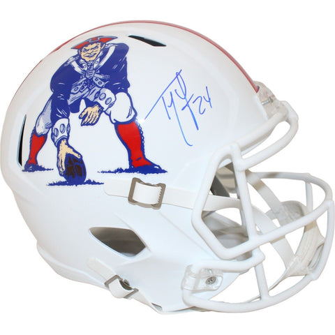 Ty Law Autographed New England Patriots F/S TB Helmet Beckett 42060