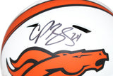 Champ Bailey Autographed Denver Broncos Lunar Mini Helmet Beckett 41009