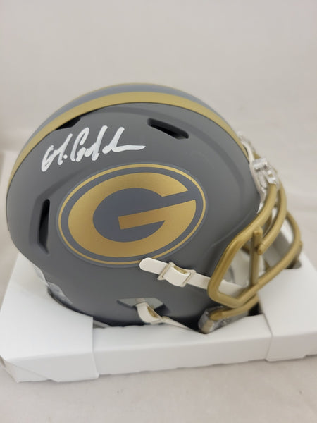 MATTHEW GOLDEN SIGNED GREEN BAY PACKERS SLATE SPEED MINI HELMET BECKETT QR