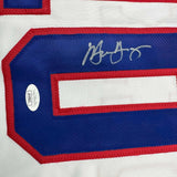 Framed Autographed/Signed Michael Young 35x39 Texas White Jersey JSA COA