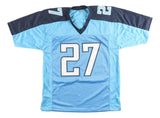 Eddie George Tennessee Signed Light Blue Football Jersey BAS