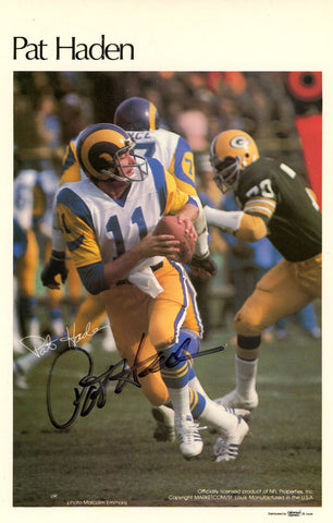 Pat Haden Autographed Los Angeles Rams Mini Poster 41/50 Beckett 46167