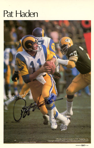 Pat Haden Autographed Los Angeles Rams Mini Poster 41/50 Beckett 46167