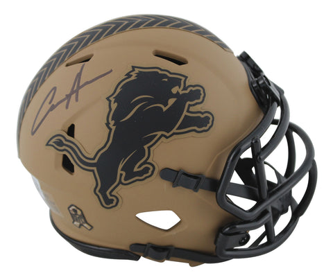 Lions Aidan Hutchinson Signed STS II Mini Helmet w/ Black Sig BAS Witnessed
