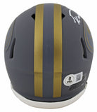 49ers George Kittle Authentic Signed Slate Speed Mini Helmet BAS Witnessed