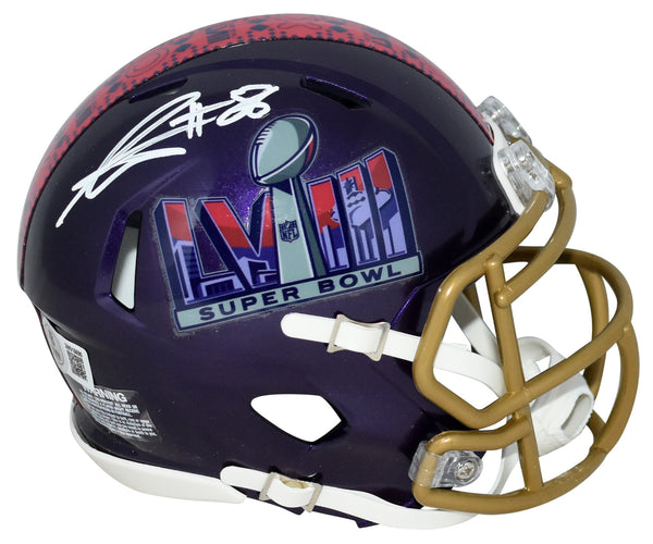 GEORGE KARLAFTIS SIGNED KANSAS CITY CHIEFS SUPER BOWL 58 LVIII MINI HELMET BAS