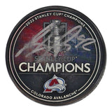 Gabriel Landeskog Signed Colorado Avalanche 2022 S.C Champ Logo Puck (Fanatics)