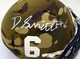 DEVONTA SMITH AUTOGRAPHED SIGNED ALABAMA CAMO SPEED MINI HELMET BECKETT 191111