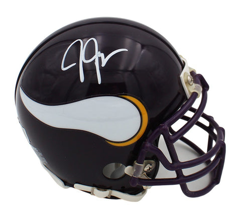 Justin Jefferson Signed Minnesota Vikings NFL Mini Helmet with Purple Facemask