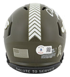 Jets Darrelle Revis Signed Salute To Service Speed Mini Helmet BAS Witnessed