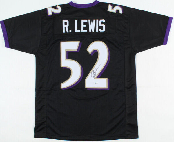 Ray Lewis Signed Baltimore Ravens Black Jersey (Beckett) 13xPro Bowl LB