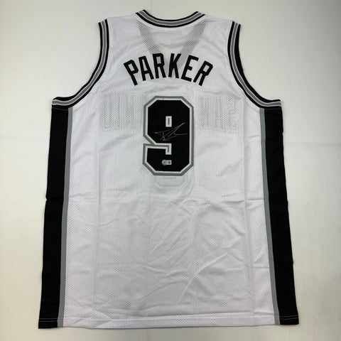 Autographed/Signed Tony Parker San Antonio White Basketball Jersey Beckett COA