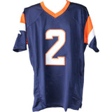 Patrick Surtain Autographed Pro Style sz XL Blue Jersey Beckett Witness 53127