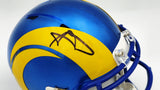 AARON DONALD AUTOGRAPHED RAMS BLUE SPEED MINI HELMET BECKETT WITNESS 224833