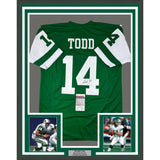 Framed Autographed/Signed Richard Todd 33x42 New York Green Jersey JSA COA