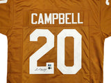 TEXAS LONGHORNS EARL CAMPBELL AUTOGRAPHED ORANGE JERSEY BECKETT BAS QR 229044