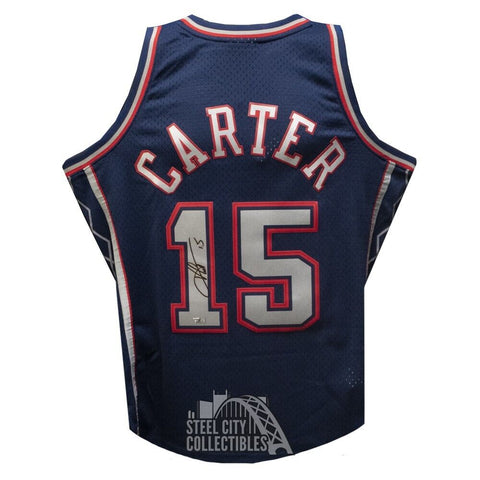 Vince Carter Autographed New Jersey Nets M&N Blue Basketball Jersey - Fanatics
