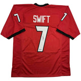 Autographed/Signed D'ANDRE SWIFT Georgia Red College Jersey JSA COA