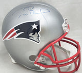 Tom Brady Autographed Patriots Silver Full Size Helmet Fanatics Holo #B062648