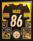 FRAMED PITTSBURGH STEELERS HINES WARD AUTOGRAPHED SIGNED JERSEY JSA COA