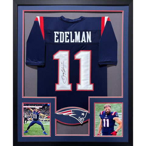Julian Edelman Autographed Signed Framed Patriots NL 2P Jersey BECKETT