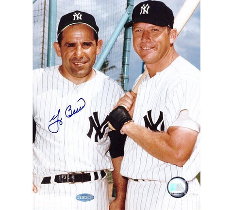 Yogi Berra Signed New York Yankees Unframed 8x10 Photo - with Mickey Mantle