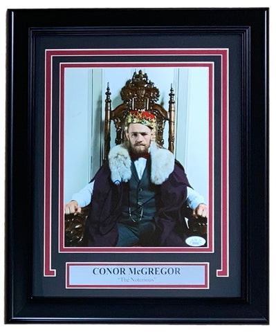 Conor McGregor Signed Framed 8x10 UFC Throne Photo JSA Hologram