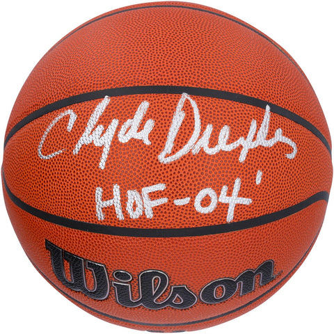 Clyde Drexler Trailblazers Signed Wilson Series Indoor/Outdoor Basketball w/Insc