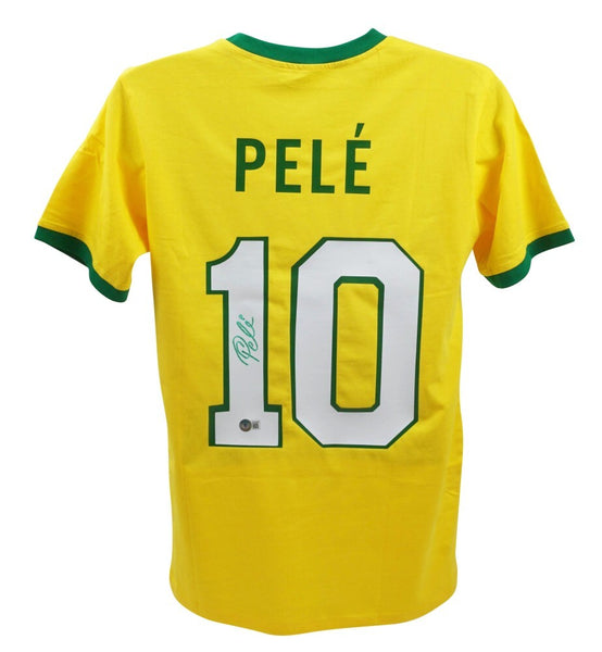 Pele Signed Brazil National Team Jersey (Beckett) 3xFIFA World Cup Champion