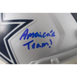 Luke Schoonmaker Signed Dallas Cowboys Mini Helmet America's Team Beckett 51148
