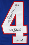 Ottis Anderson "SB XXV MVP" Authentic Signed Blue Pro Style Jersey BAS Witnessed