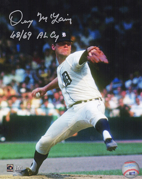 Denny McLain Signed Detroit Tigers Pitching 8x10 Photo w/68, 69 AL CY - (SS COA)