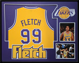 FRAMED LOS ANGELES LAKERS FLETCH CHEVY CHASE SIGNED JERSEY BECKETT COA
