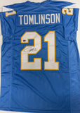 LADAINIAN TOMLINSON Signed Custom Replica Light Blue Chargers Jersey AUTO - BAS